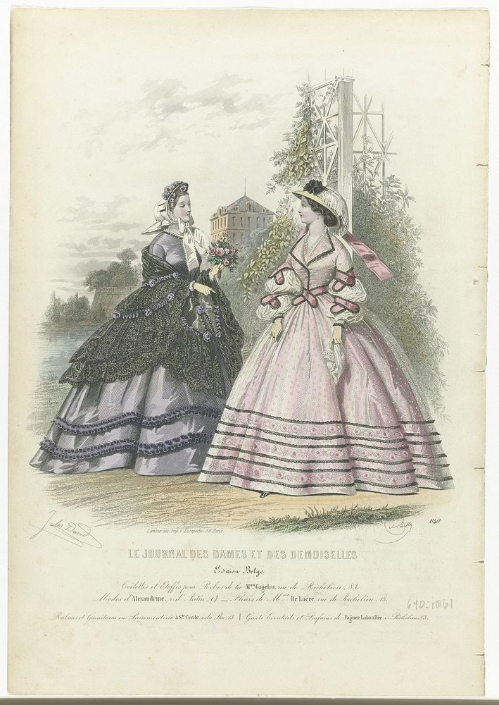 Le Journal des Dames et des Demoiselles, 1861, No. 640 : Edition Belge. Toilettes (...) (1861) by Jean Baptiste Réville…