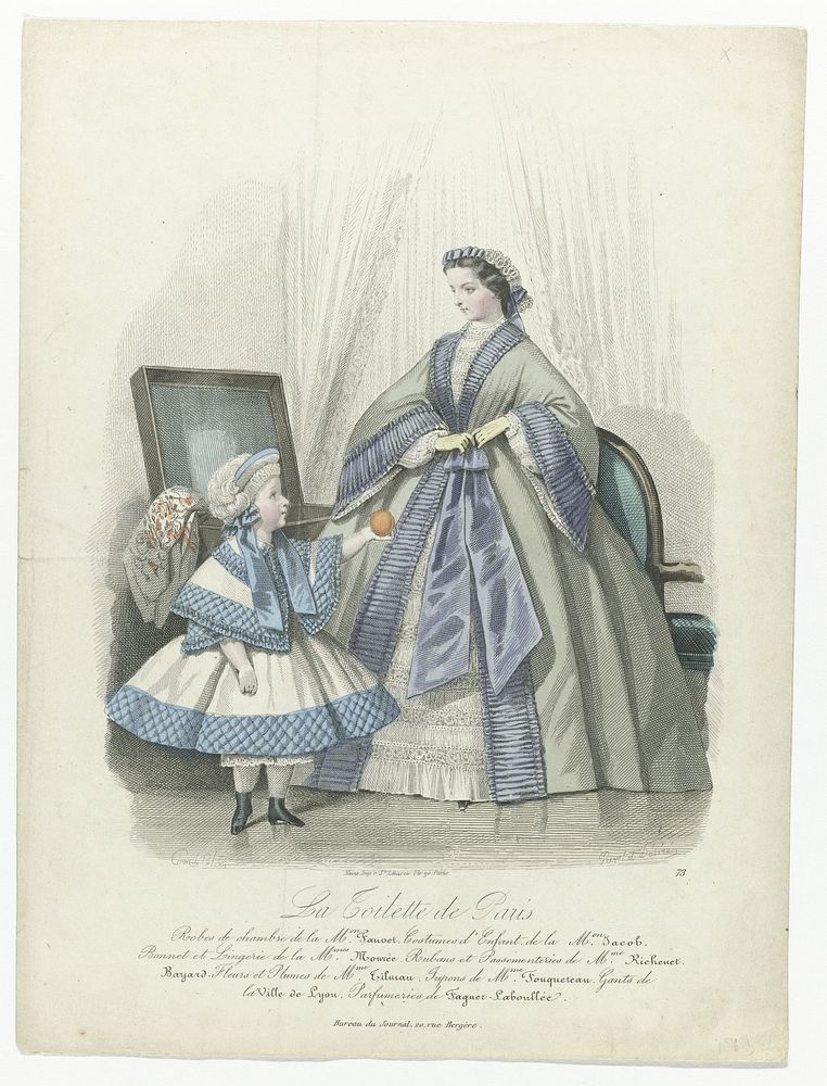 La Toilette de Paris, 1861, No. 73 : Robes de chambr (...) (1861) by Préval, Désire, François Claudius Compte Calix and Moine