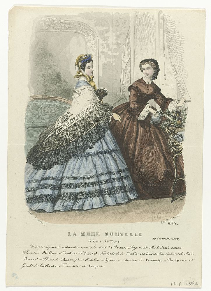 La Mode Nouvelle, 12 septembre 1862, No. 435: Ceinture régent (...) (1862) by anonymous, Héloïse Leloir Colin and Mariton