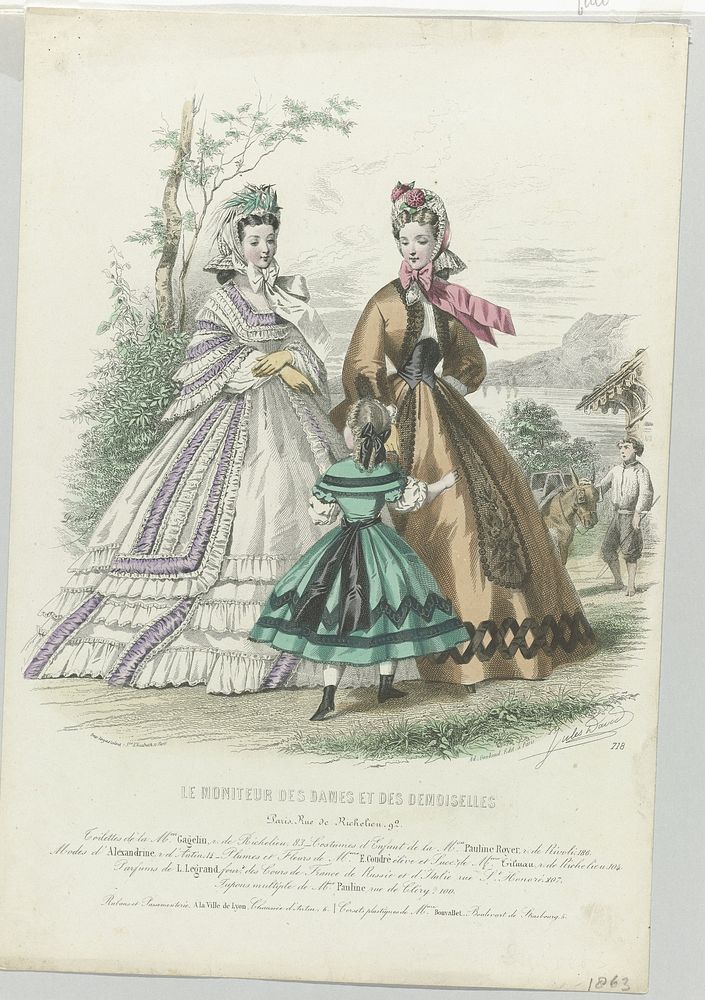 Moniteur des Dames et des Demoiselles, septembre 1863, No. 718 : Toilettes de la M.on Gagelin (...) (1863) by anonymous…