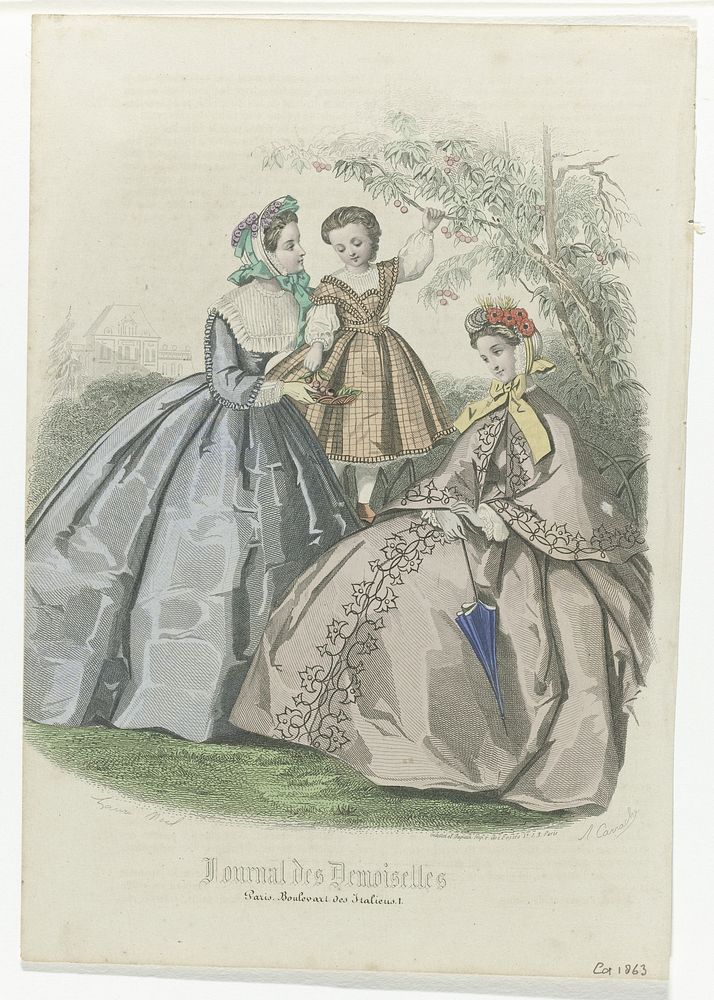 Journal des Demoiselles, ca. 1863 : Paris Boulevard (...) (c. 1863) by Carrache, Laure Noël and Gilquin and Dupain