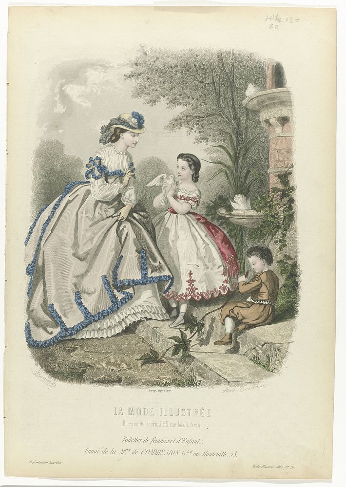 La Mode Illustrée, 1864, No. 26: Toilettes de femmes (...) (1864) by J Bonnard, Anaïs Colin Toudouze and A Leroy