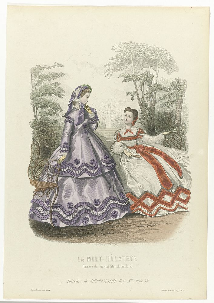 La Mode Illustrée, 1864, No. 25 : Toilettes de Melle Castel (...) (1864) by anonymous and Gilquin and Fils