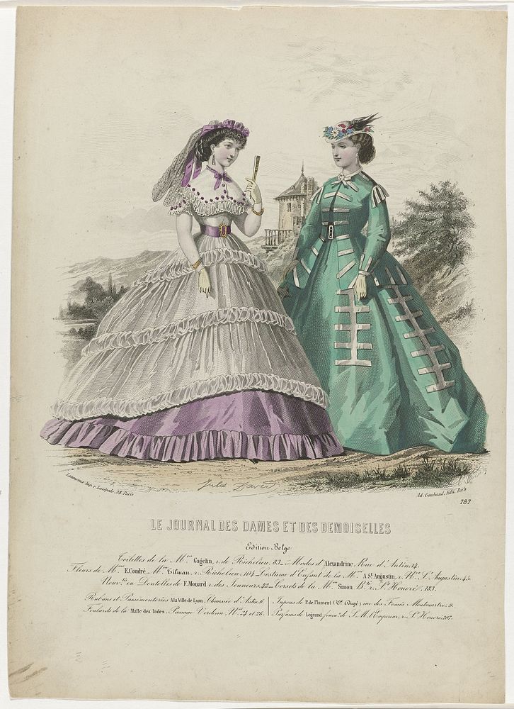 Le Journal des Dames et des Demoiselles, edition Belge, 1865, No. 787 : Toilettes de la Mon Gagelin (...) (1865) by A Bodin…