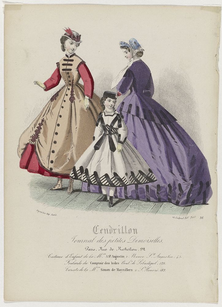 Cendrillon, 1866, No. 36 : Journal des petites Demoiselles... (1866) by anonymous, Ad Goubaud et Fils and Legastelois