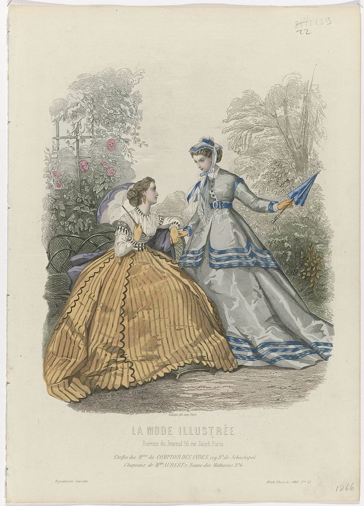 La Mode Illustrée, 1866, No. 22: Etoffes des Mins (...) (1866) by anonymous and Gilquin and Fils