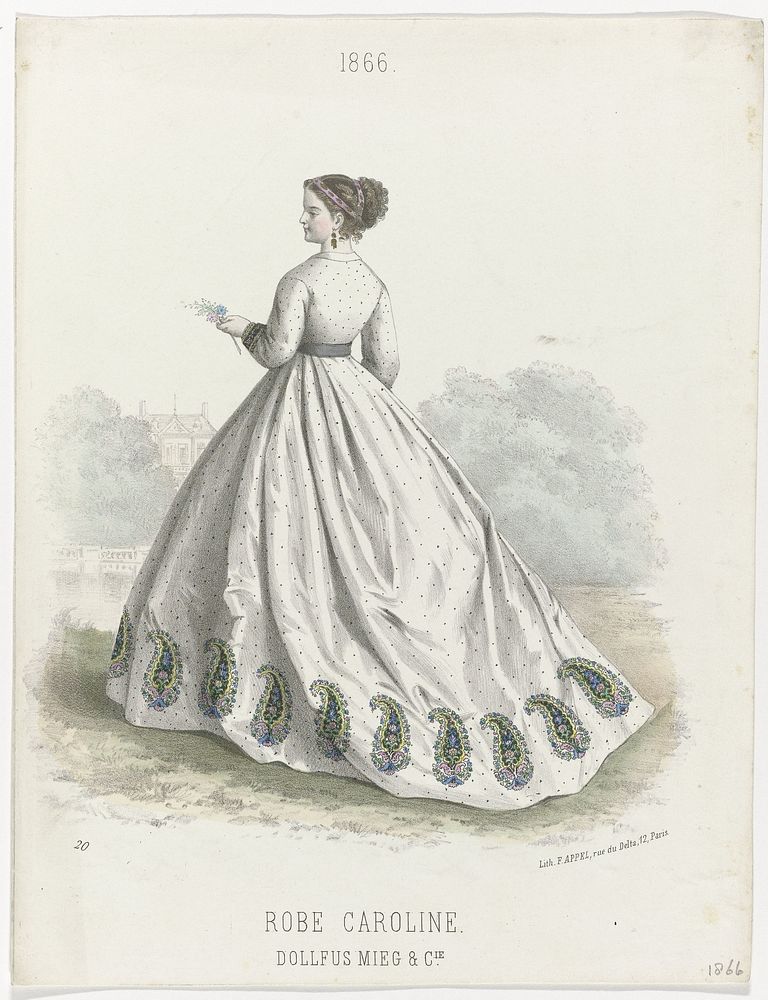 Dollfus Mieg & Cie (DMC), 1866, No. 20 : Robe Caroline (1866) by F Appel