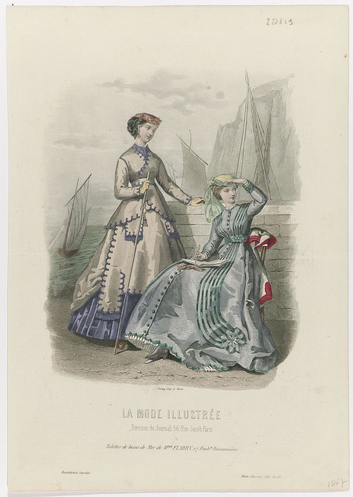 La Mode Illustrée, 1867, No. 30: Toilettes de bains (...) (1867) by anonymous and A Leroy