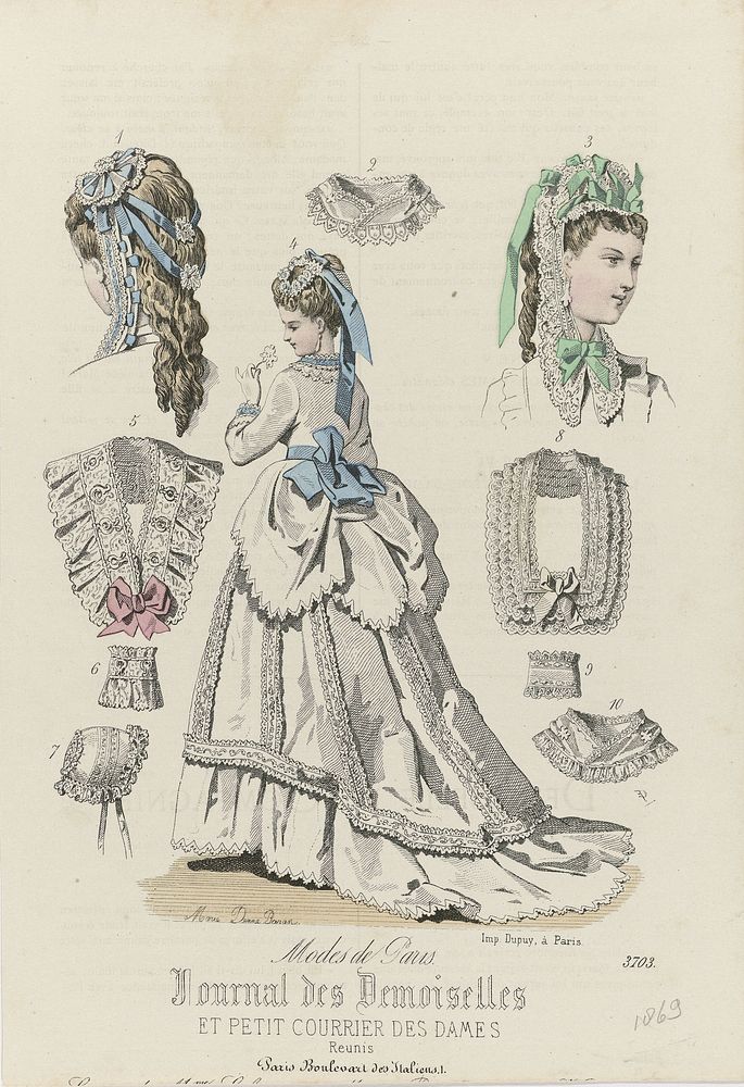 Journal des Demoiselles et Petit Courrier des Dames, 1869, No. 3703 (1869) by Baron 19e eeuw, Emile Préval and Th Dupuy and…