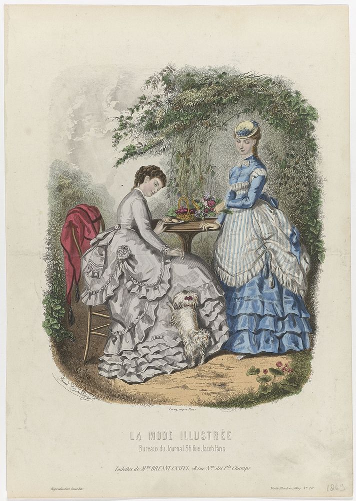 La Mode Illustrée, 1869, No. 20: Toilettes de Mme Breant Castel (...) (1869) by anonymous, Héloïse Leloir Colin and A Leroy
