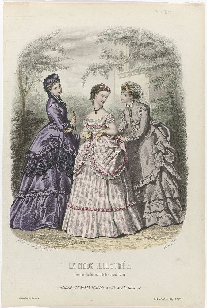 La Mode Illustrée, 1869, No. 22: Toilettes de Mme Breant Castel (...) (1869) by Huard, Héloïse Leloir Colin and A Leroy