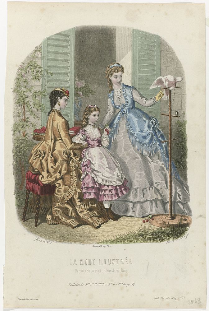 La Mode Illustrée, 1869, No. 29: Toilettes de Melles Raboin (...) (1869) by Huard, Anaïs Colin Toudouze and Gilquin and Fils