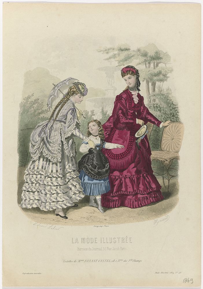 La Mode Illustrée, 1869, No. 40: Toilettes de Mme Breant-Castel (...) (1869) by Huard, Héloïse Leloir Colin and A Leroy
