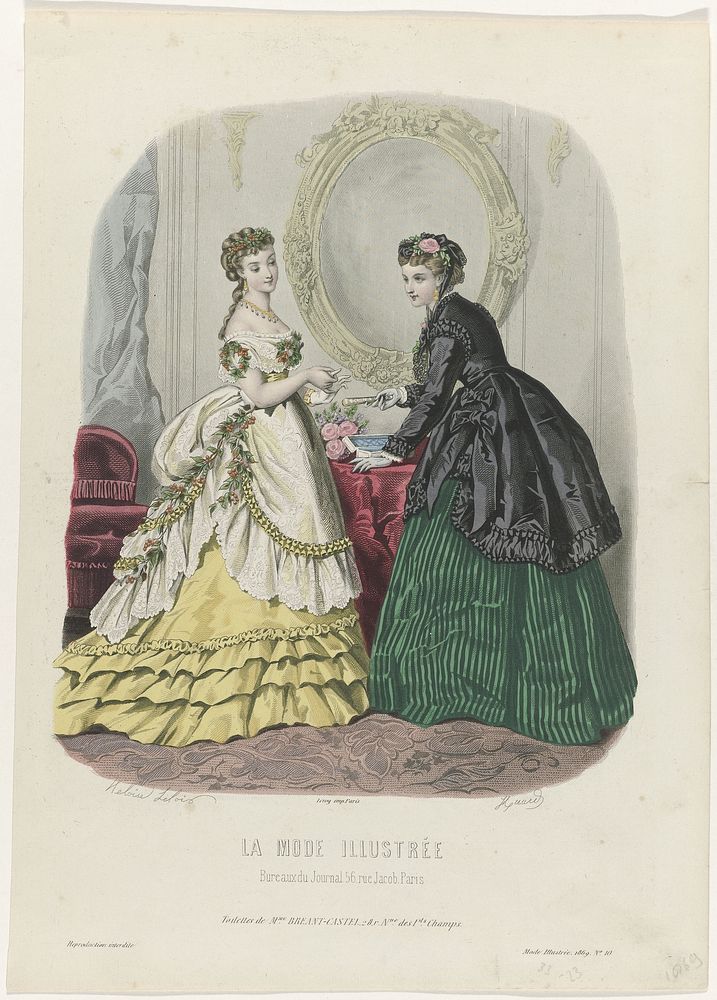 La Mode Illustrée, 1869, No. 10: Toilettes de Mme Breant-Castel (...) (1869) by Huard, Héloïse Leloir Colin and A Leroy