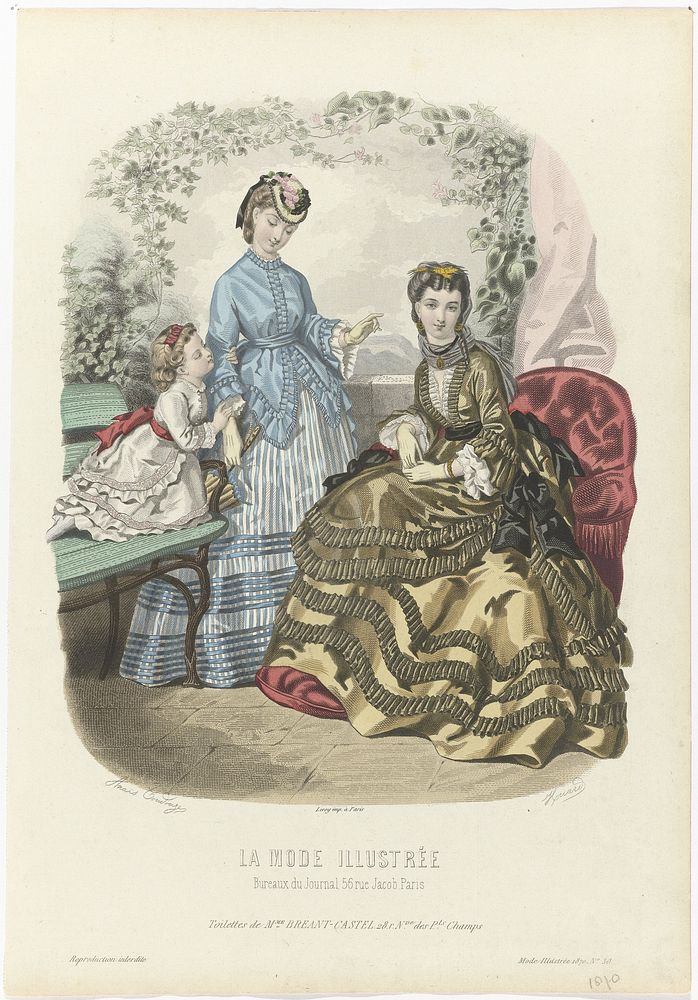 La Mode Illustrée, 1870, No. 30: Toilettes de Mme Breant-Castel (...) (1870) by Huard, Anaïs Colin Toudouze and A Leroy