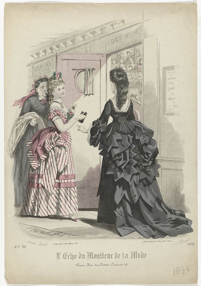 L'Echo du Moniteur de la Mode, 1871, NY 36, No. 1019 (1871) by J Bonnard, Jules David 1808 1892, Ad Goubaud et Fils and Leroy