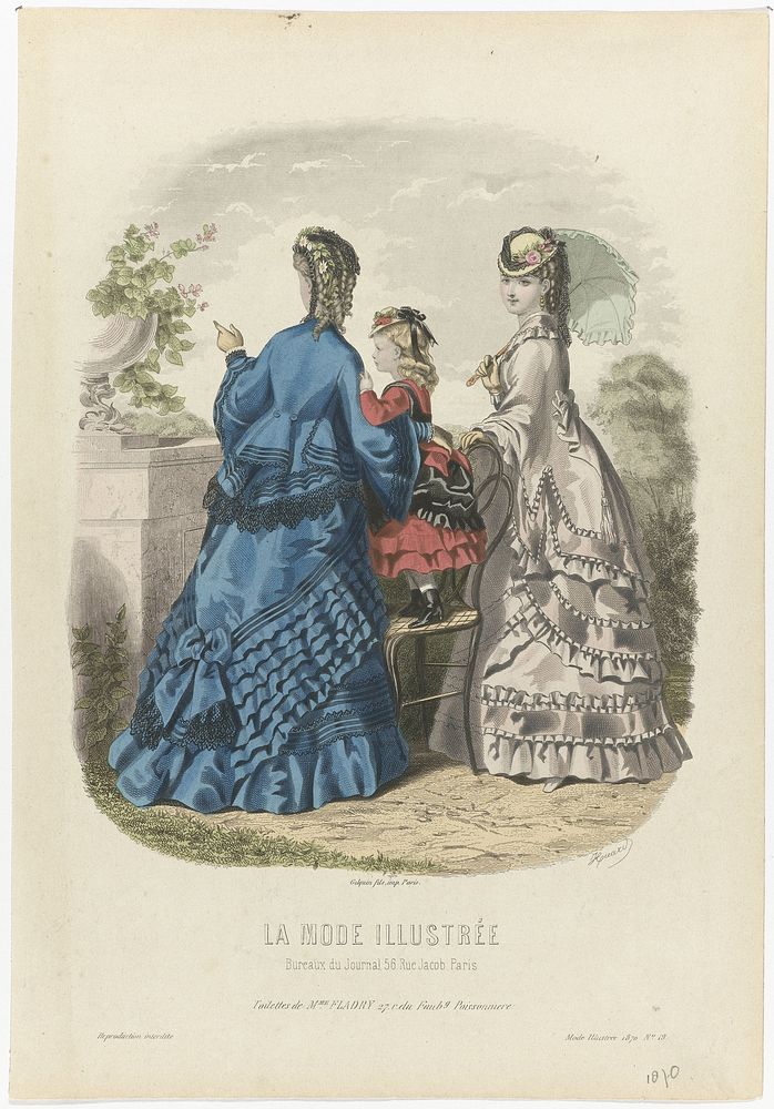 La Mode Illustrée, 1870, No. 19: Toilettes de Mme Fladry (...) (1870) by Huard and Gilquin fils