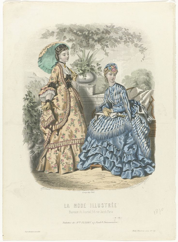 La Mode Illustrée, 1870, No. 36: Toilettes de Mme Fladry (...) (1870) by Huard, Anaïs Colin Toudouze and Leroy