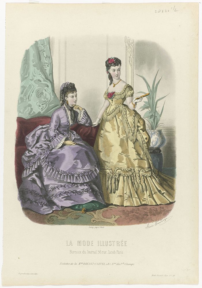 La Mode Illustrée, 1870, No. 46: Toilettes de Mon Breant-Castel (...) (1870) by anonymous, Anaïs Colin Toudouze and Leroy