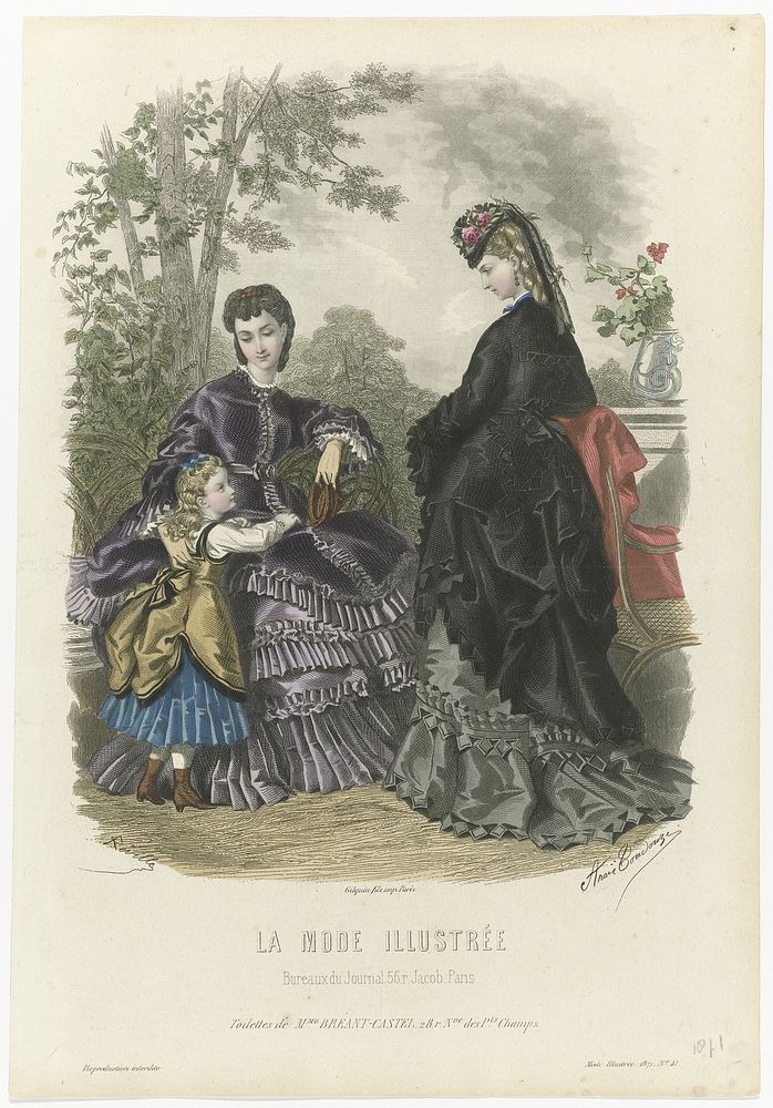 La Mode Illustrée, 1871, No. 41: Toilettes de Mme Breant-Castel (...) (1871) by Jean Baptiste Réville, Anaïs Colin Toudouze…