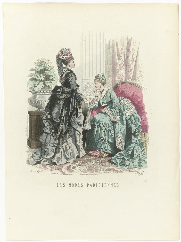 Les Modes Parisiennes, ca. 1871, No. 1613 (c. 1871) by E Bracquet, Huguet, Moine and Falconer