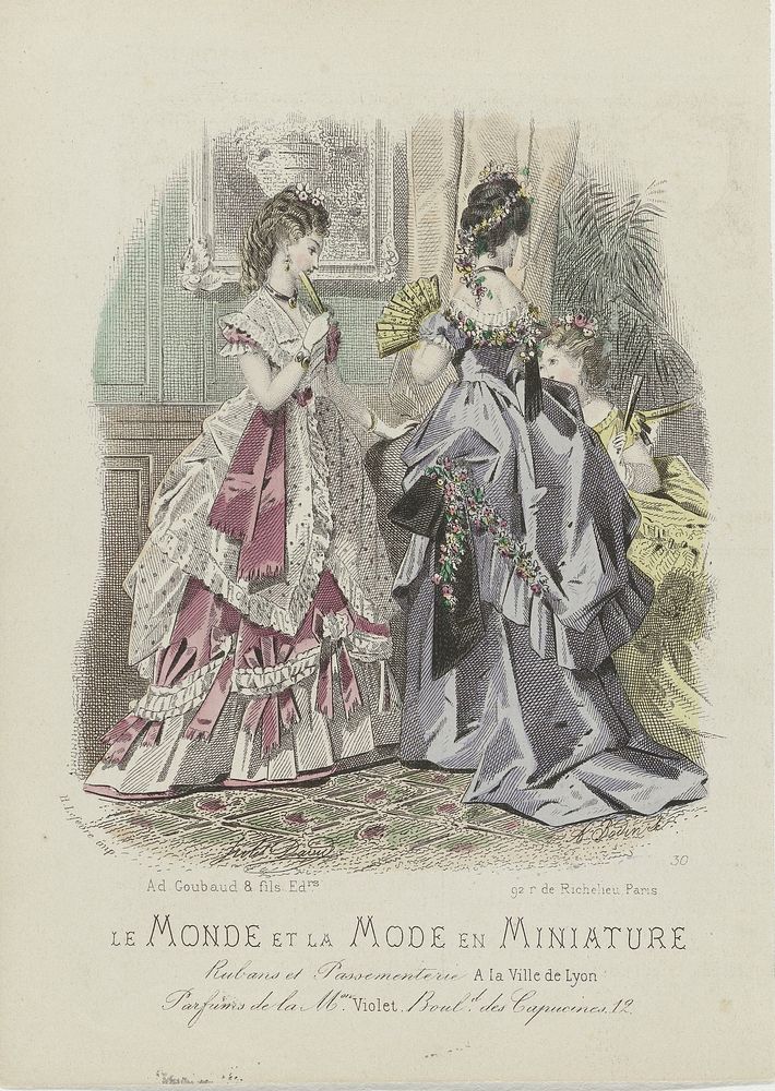 Le Monde et la Mode en Miniature, 1873, No. 30 : Rubans et Passementeri (...) (1873) by A Bodin, Jules David 1808 1892, Ad…