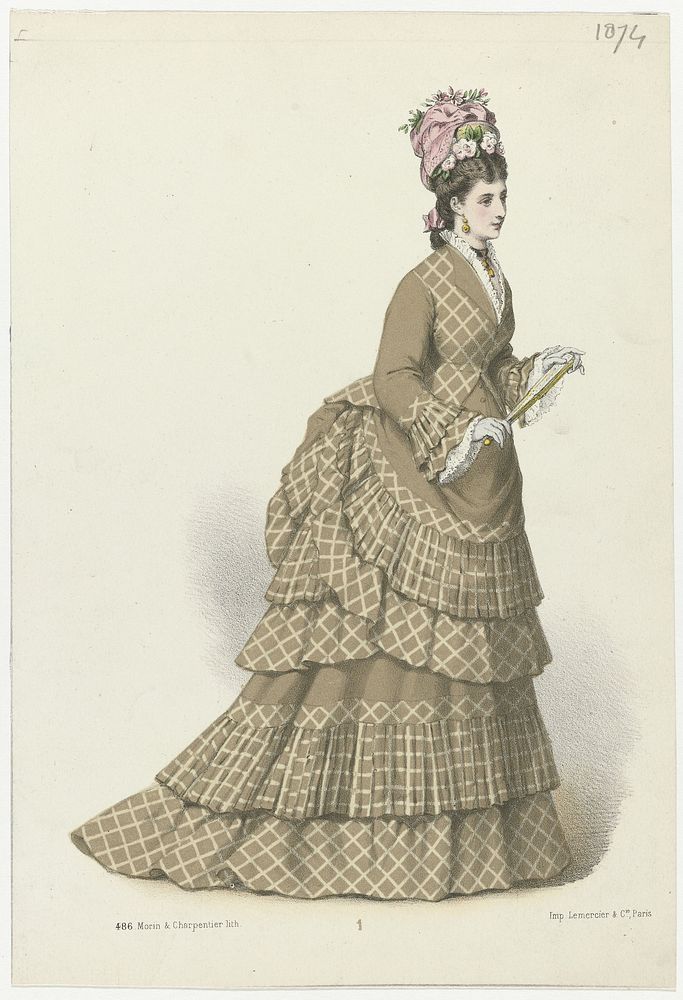 Dame met waaier, 1874, No. 486 (c. 1874) by Charpentier, Morin and Lemercier and Cie