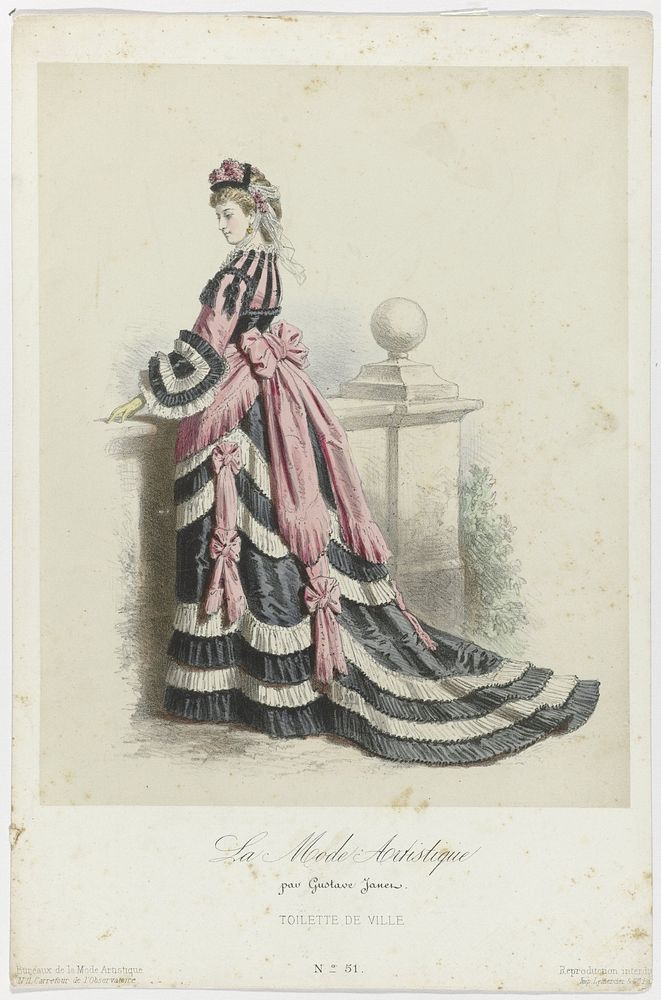 La Mode Artistique, ca. 1873, No. 51 : Toilette de ville (c. 1873) by anonymous, Gustave Janet and Lemercier and Cie