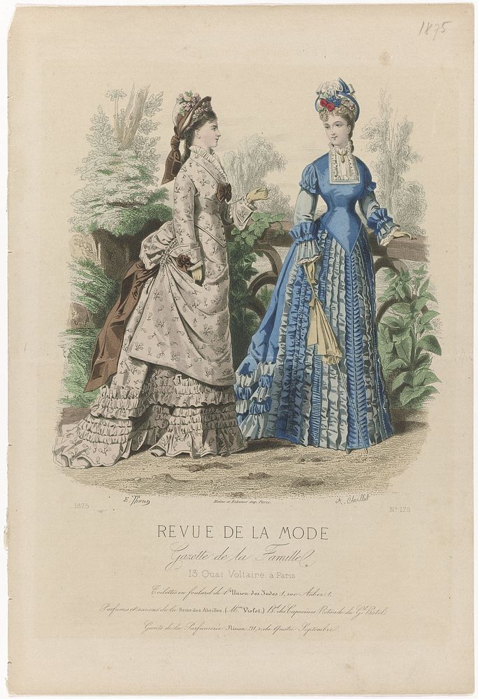 Revue de la Mode, 1875, No. 176 : Toilettes en foulard (...) (1875) by A Chaillot, E Thirion, Moine and Falconer