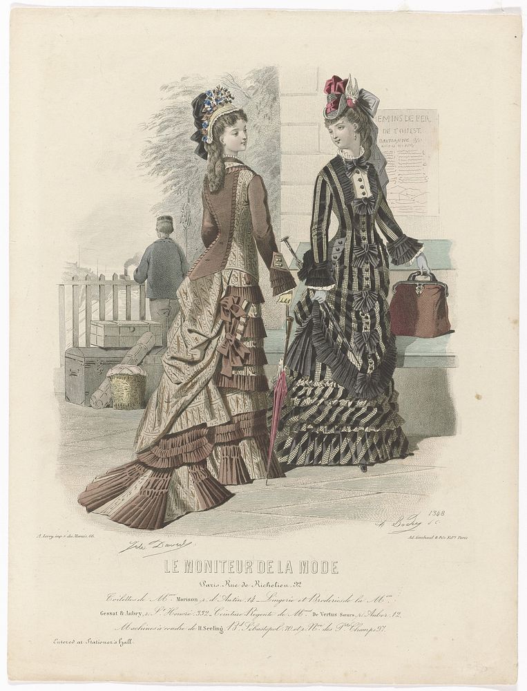 Le Moniteur de la Mode, 1876, No. 1348 : Toilettes de Mme Morison (...) (1876) by A Bodin, Jules David 1808 1892, Ad Goubaud…