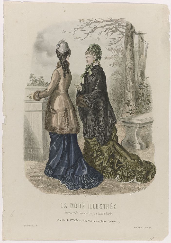 La Mode Illustrée, 1878, No. 6 : Toilettes de Mme Breant-Castel (...) (1878) by Anaïs Colin Toudouze, anonymous and Leroy
