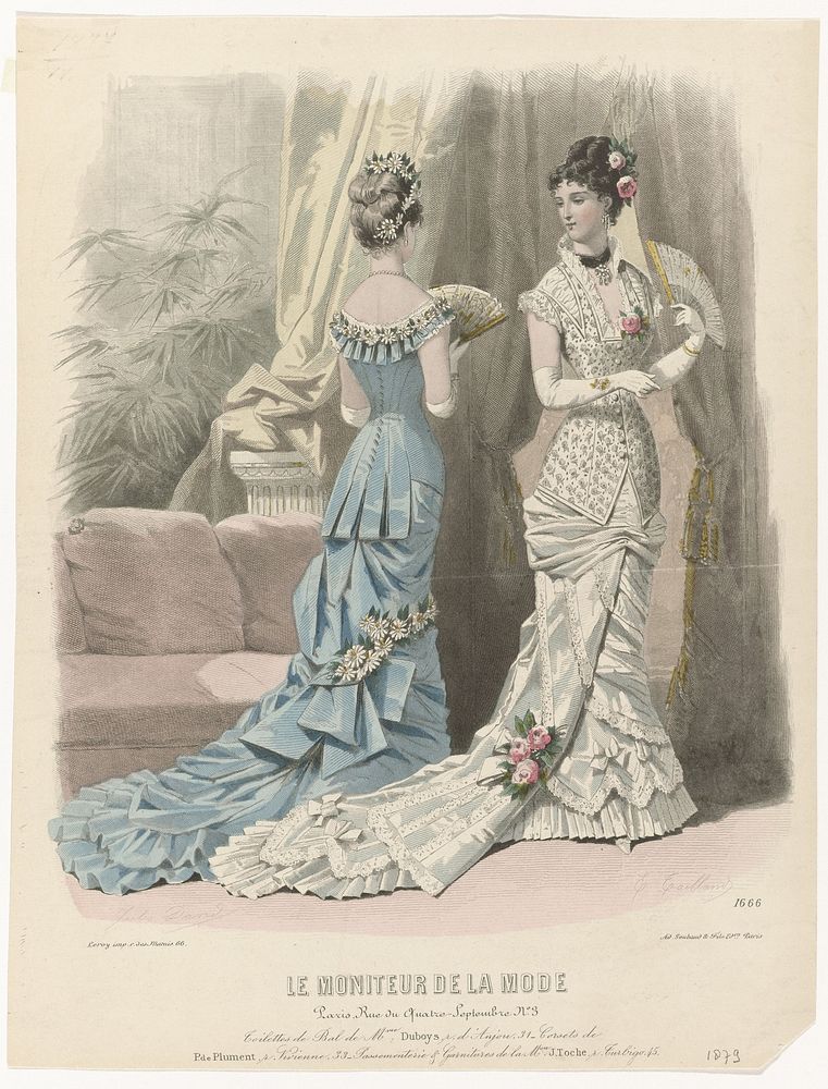 Le Moniteur de la Mode, 1879, No. 1666 : Toilettes de Bal (...) (1879) by Edouard Tailland, Jules David 1808 1892, Leroy and…