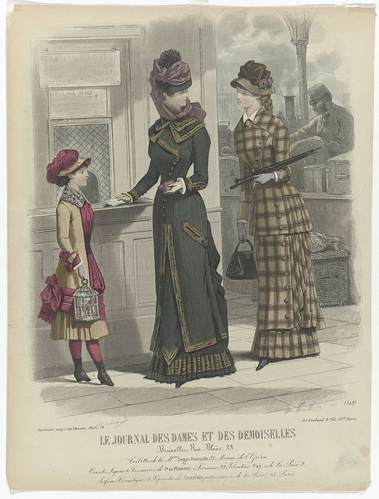 Le Journal des Dames et des Demoiselles, 1880, No. 1749c : Toilettes de la Mon. Degon-Pointud (...) (1880) by Edouard…