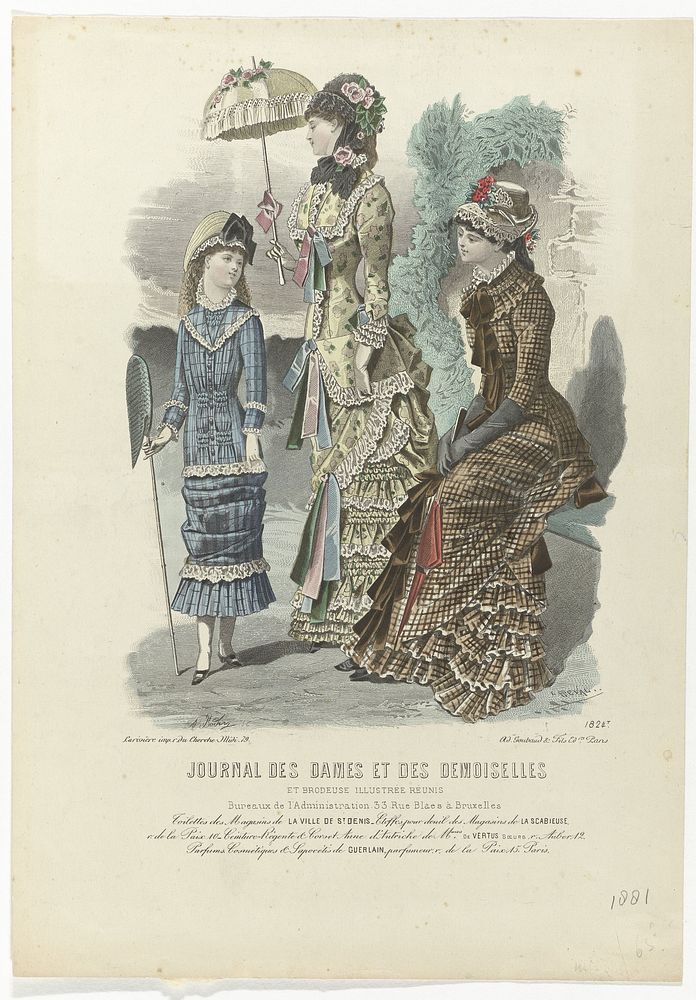 Le Journal des Dames et des Demoiselles, 1881 No. 1824t : Toilettes des Magasins (...) (1881) by A Bodin, Emile Préval…