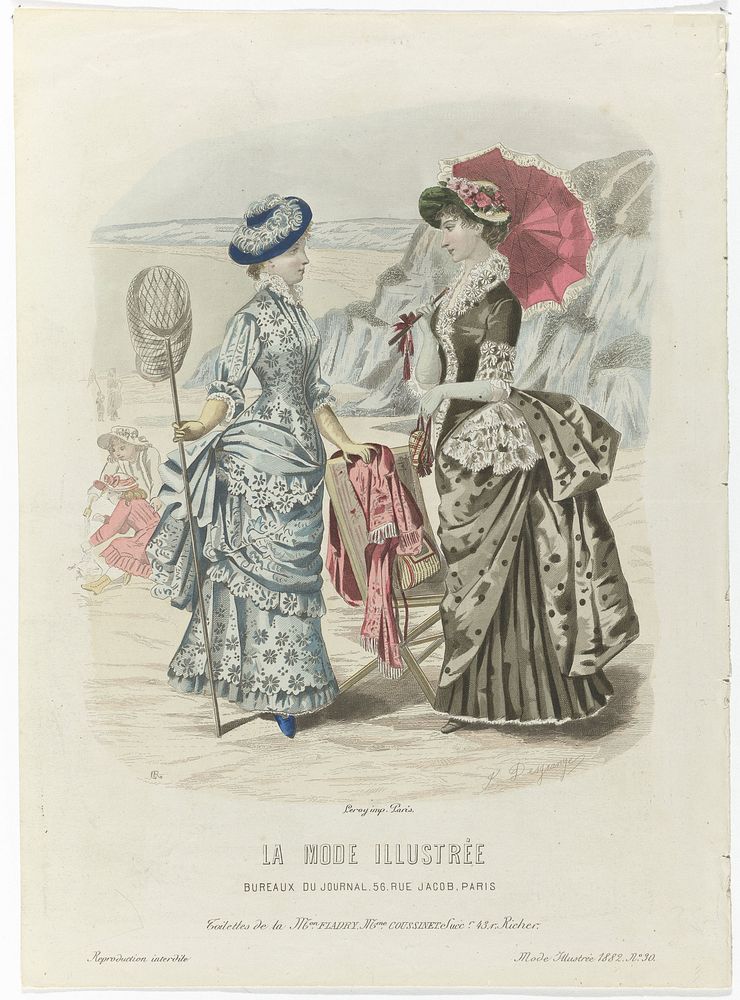La Mode Illustrée, Journal de la Famille, dimanche 23 juillet 1882, No. 30 : Toilettes de Mon. Fladry (...) (1882) by…