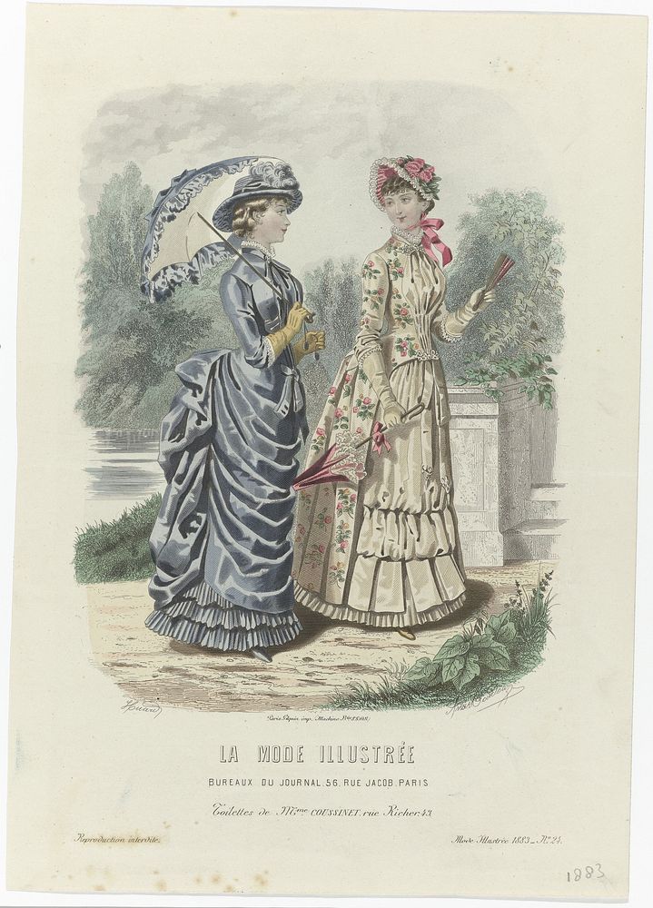 La Mode Illustrée, 1883, No. 24 : Toilettes de Mme Coussinet (...) (1883) by Huard, Anaïs Colin Toudouze and Gilquin