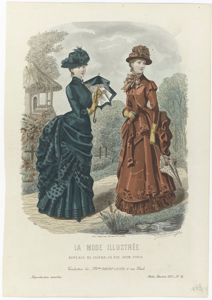 La Mode Illustrée, 1883, No. 34 : Toilettes de Mme Bréant Castel (...) (1883) by Charles Rabouille, Anaïs Colin Toudouze and…