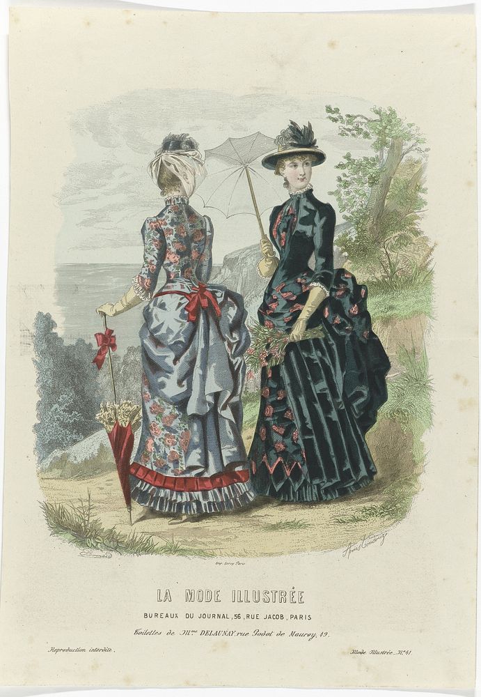 La Mode Illustrée, 1883, No. 41 : Toilettes de Mme Delaunay (...) (1883) by J Bonnard, Anaïs Colin Toudouze and Leroy