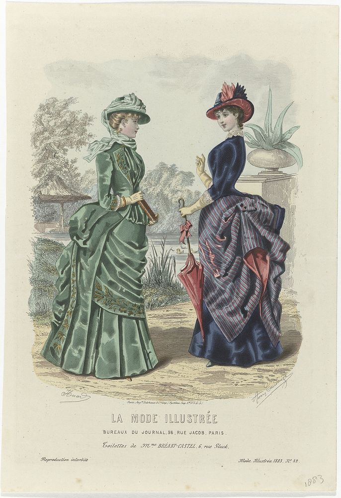 La Mode Illustrée, 1883, No. 42 : Toilettes de Mme Bréant-Castel (...) (1883) by Huard, Anaïs Colin Toudouze and Auguste…