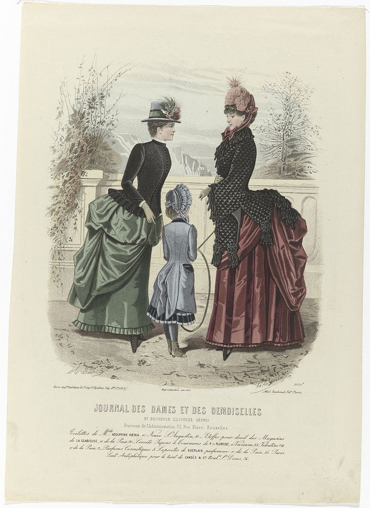 Le Journal des Dames et des Demoiselles, janvier 1884, No 2059b : Toilettes de Melle Adolphine Koenig (...) (1884) by A…