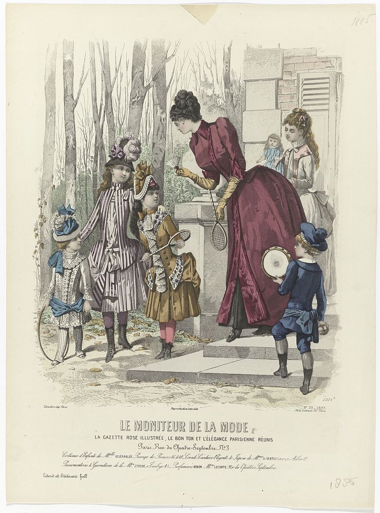 Le Moniteur de la Mode, 1885, No. 2224e, No. 39 : Costumes d'Enfants (...) (1885) by anonymous, Abel Goubaud and Larivière