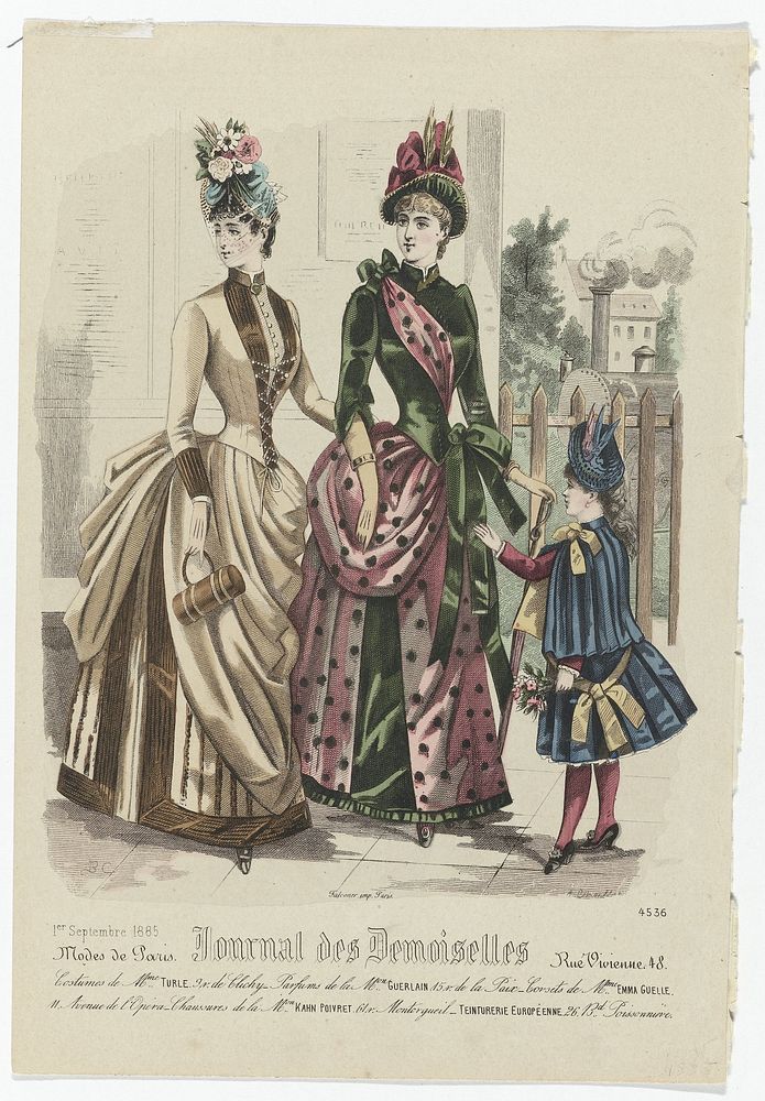 Journal des Demoiselles, 1 septembre 1885, No. 4536 : Costumes de Mme Turl (...) (1885) by A Chaillot, Monogrammist BC and…
