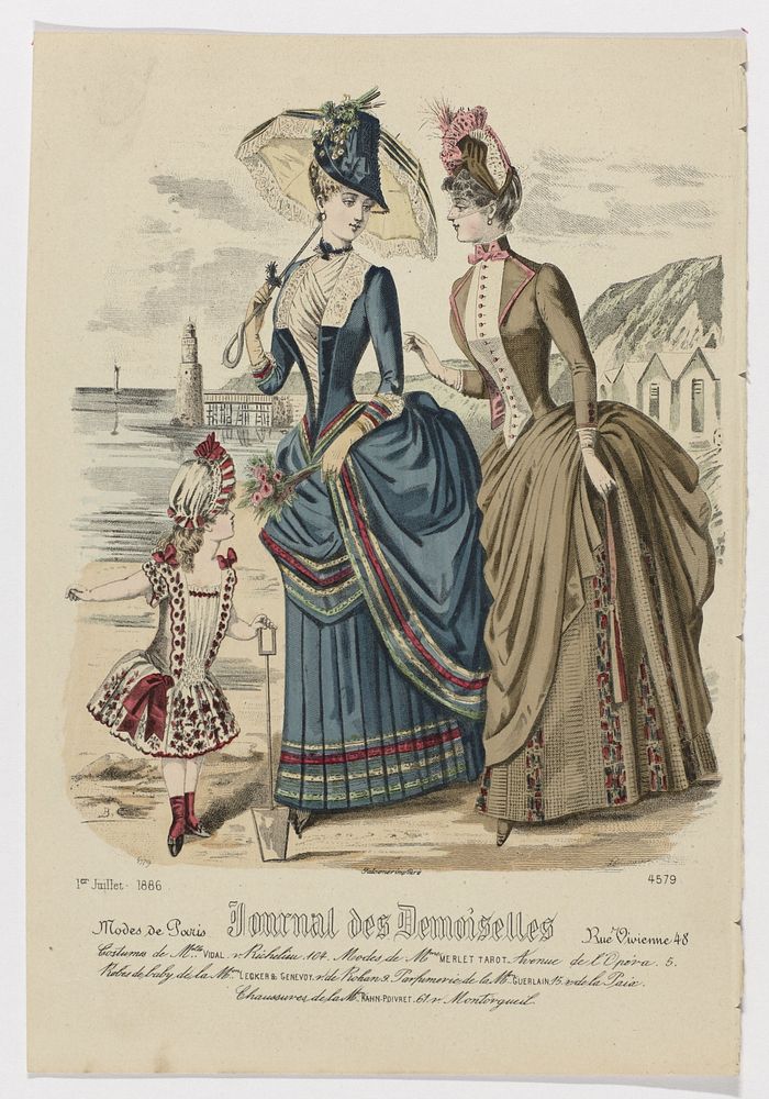 Journal des Demoiselles, 1 juillet 1886, No. 4579 : Costumes de Melle Vidal (...) (1886) by Paul Lacourière, Monogrammist BC…