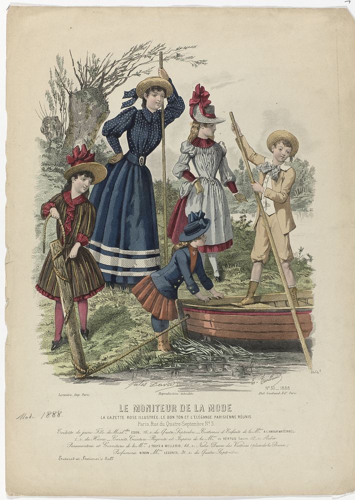 Le Moniteur de la Mode, 1888, Nr. 2464e, No. 30 : Toilette de jeune Fill (...) (1888) by Edouard Tailland, Jules David 1808…