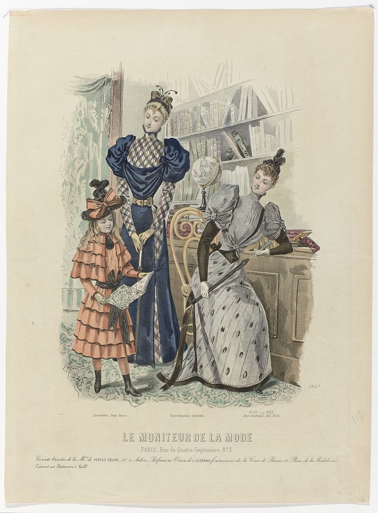 Le Moniteur de la Mode, 1892, Nr. 2812c, No. 37: Corsets brevetés (...) (1892) by A Portier, L Mesnil, Abel Goubaud and…