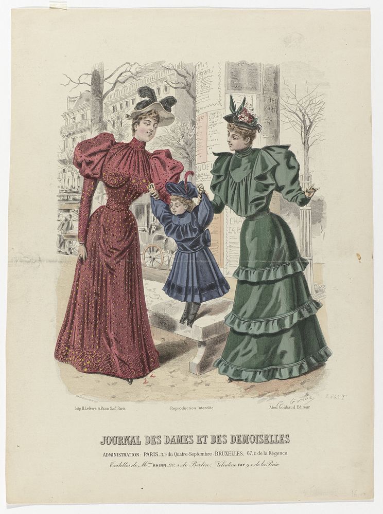 Journal des Dames et des Demoiselles, 4-2-1893, Nr. 2845T : Toilettes de Mme Rhinn (...) (1893) by Paul Lacourière, Guido…
