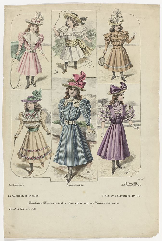 Le Moniteur de la Mode, 1897, Nr. 3427e, No. 31: Broderies et Passementeries (...) (1897) by A Portier, Abel Goubaud and V…