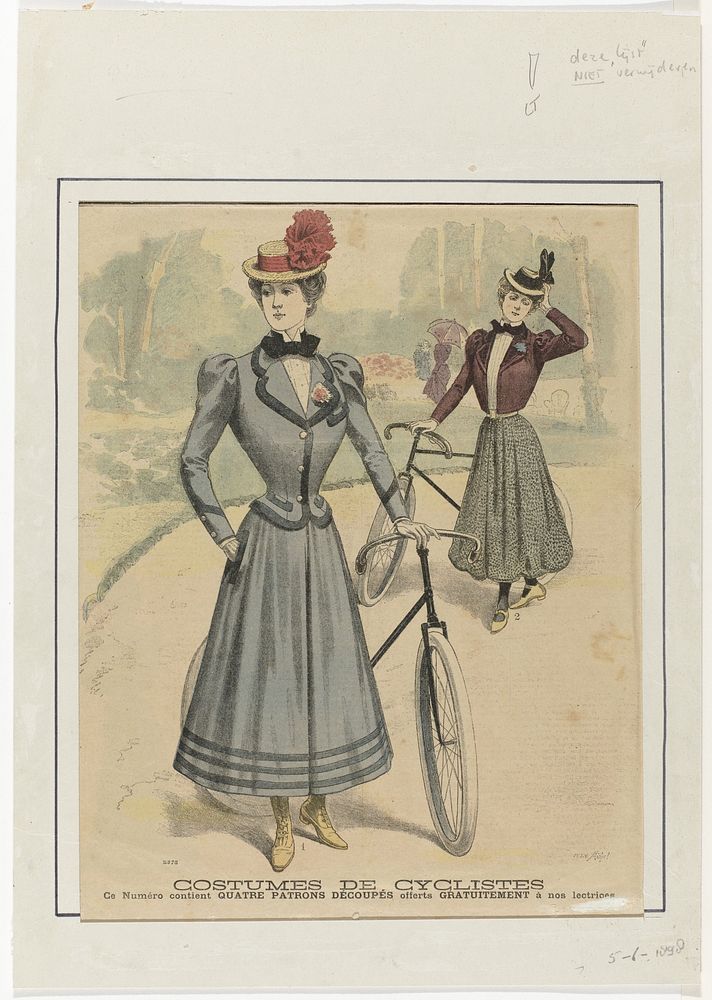 Costumes de Cyclistes 5-6-1898, nr. 3373 (1898) by anonymous and Michel