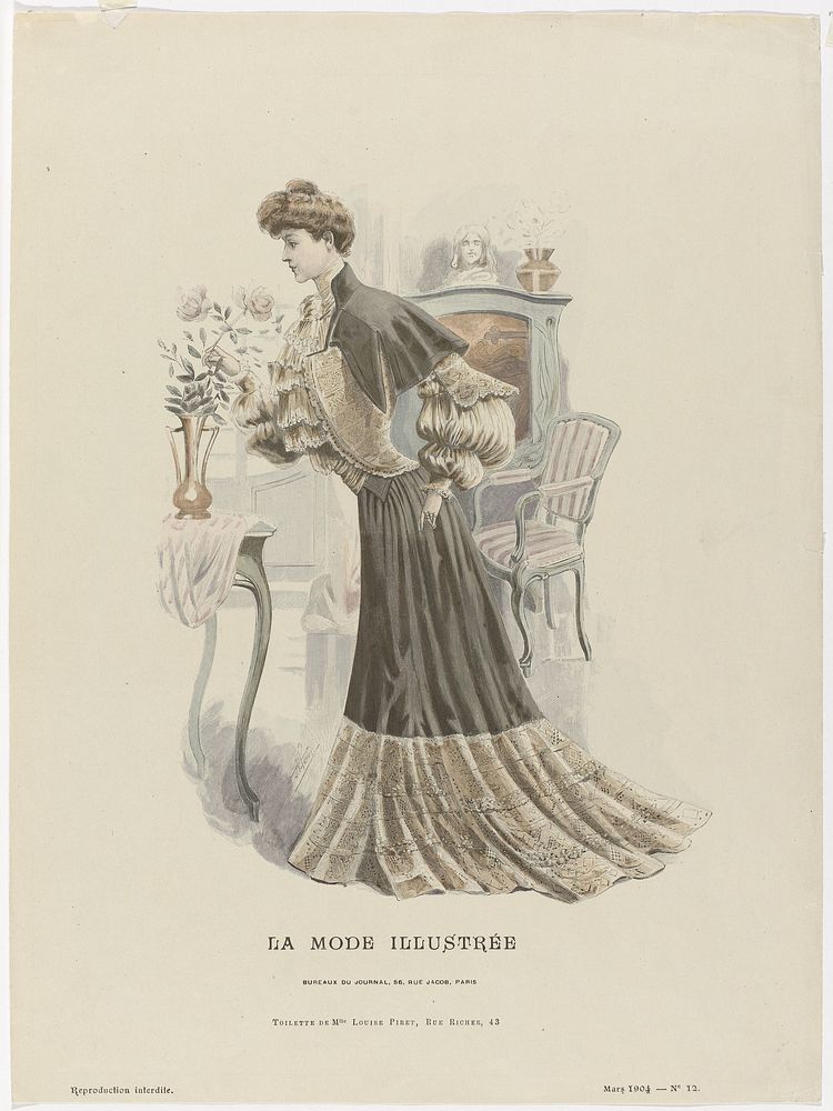 La Mode Illustrée, Mars 1904, No. 12 : Toilettes de Mlle Louise Piret (...) (1904) by anonymous