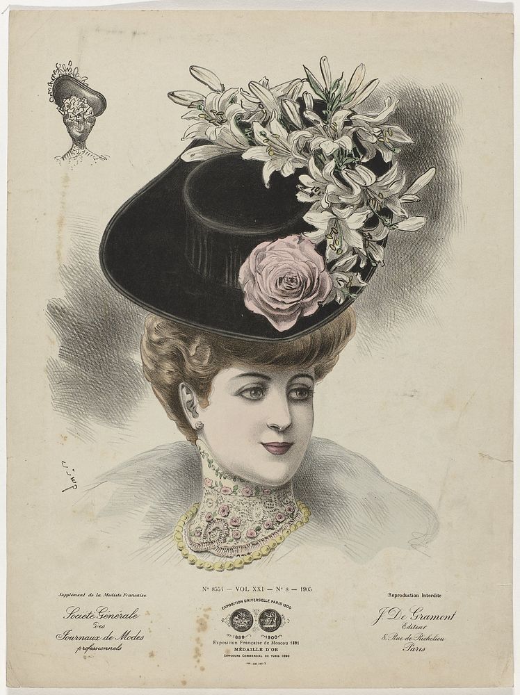 Supplément de la Modiste Française, Société Générale des Journaux de Modes professionnels, 1905, No. 8551, Vol. XXI, No. 8…